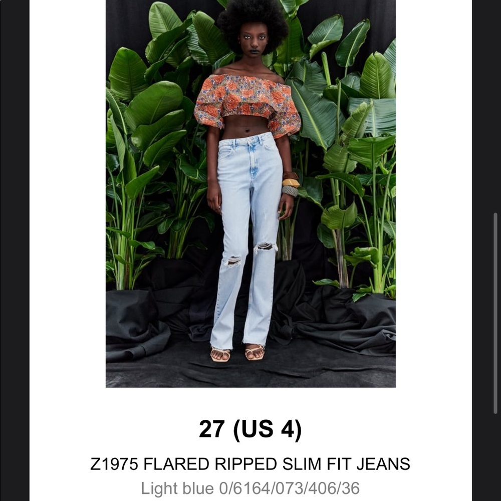 New Zara ripped flaired Jeans